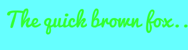 Image with Font Color 33FF33 and Background Color 66FFFF